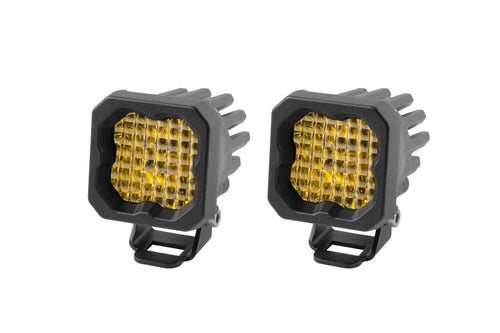 Diode Dynamics Yellow SSC1 Sport Standard LED Pod (pair), Wide w/Amber Backlight