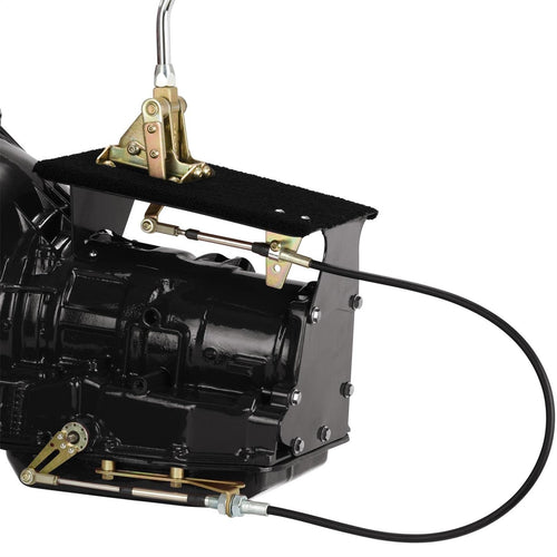 Lokar Cable Operated XCOS60C4CB Shifter Kit with 12" Lever and Black Finish Mushroom Knob for Ford C-4 Transmission