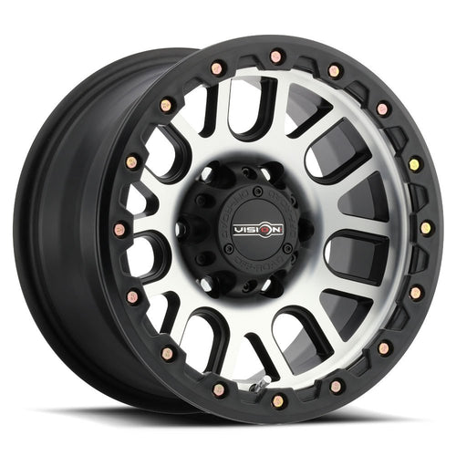Black VISION OFF-ROAD NEMESIS Wheel with Matte MACHINED FACE (0 x 9. inches /6 x 139 mm, 0 mm Offset)
