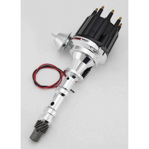 Pertronix D7101710 Flame-Thrower Black Male Cap Vacuum Advance Billet Electronic Distributor with Ignitor III Technology for Chevrolet 409
