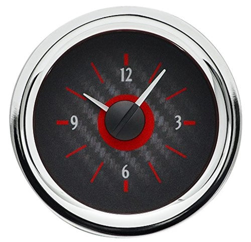 Dakota Digital 58-62 Chevy Corvette Clock Analog Gauge use with VHX gauges only Carbon Fiber Red Backlighting VLC-58C-VET-C-R