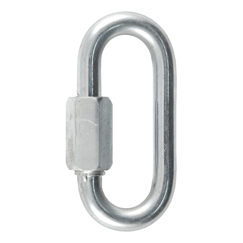CURT Threaded Quick Link 82901 Trailer Safety Chain Hook Carabiner Clip, 5/16-Inch Diameter, 1760 lbs Break Strength, CLEAR ZINC