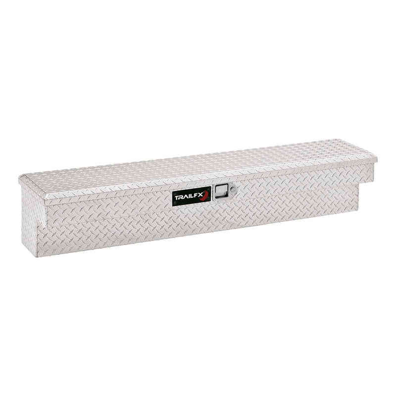 TrailFX Tool Box Side Mount Single Lid with Struts, Polished 16-Gauge Diamond Tread Aluminum 3.7 Cubic Foot 60 Length x 11-1/4 Width x 11 Height Bright Finish TrailFX 160601