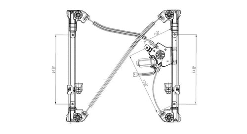 TYC 660271 Window Regulator, 04-08 F SRS FD LD EXTENDED PWR (C) WR ASSY FR, Parts