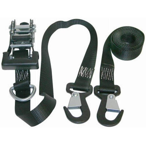 1.25” x 8' High Tension Ratchet Tie-Down Keeper with Snap Hooks, 2 Pack - 1,000 lbs. Working Load Limit