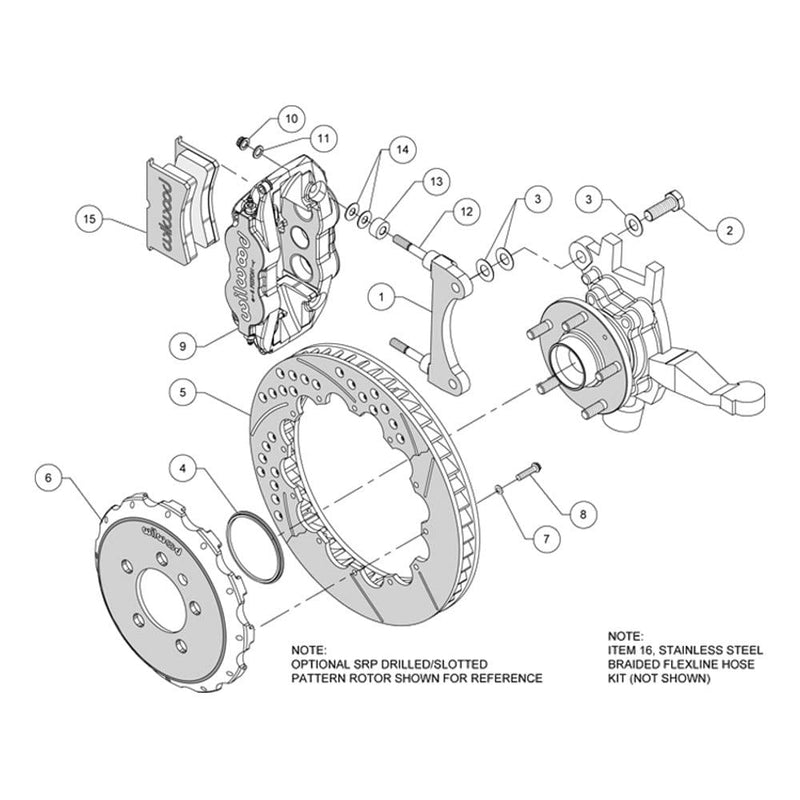 Front Hat Kit FNSL6R,12.88", Drilled