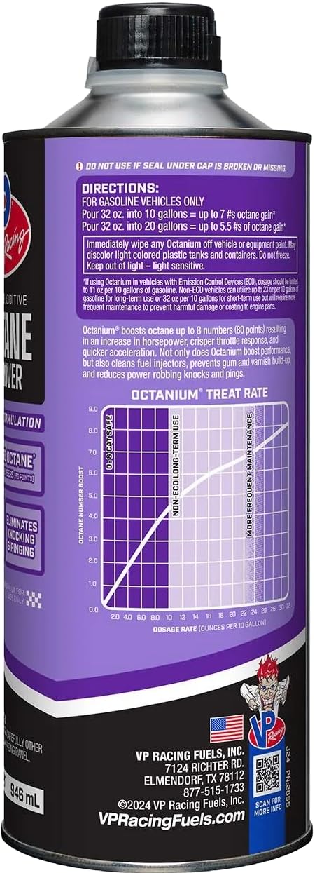 Octanium VP Racing 2855, Octane Booster Racing Formula - Quart (1 Pack)
