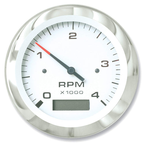 Lido Sierra International 65671P 0-4000 RPM Dial Range Electric Tachometer/Hourmeter for Diesel Alternator, 3"