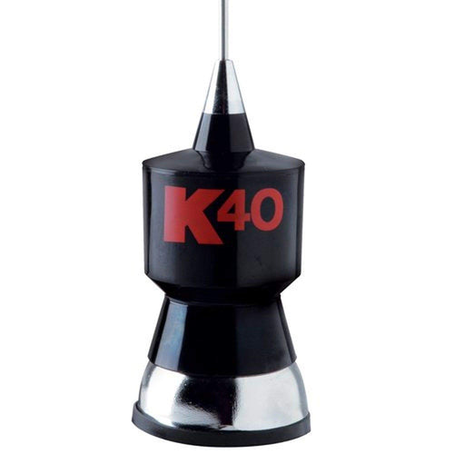 K40 57.25" Base Load K40A CB Antenna Kit with Stainless Steel Whip and Black/Red Logo