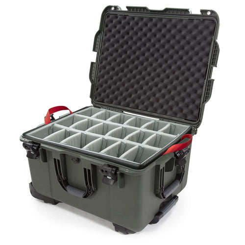 NANUK 960 Wheeled Series Lightweight NK-7 Resin Waterproof Case with Padded Divider, Olive