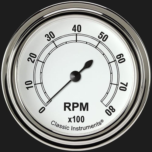 Classic Instruments 2 5/8" Classic White CW383SLF Tachometer Full Sweep