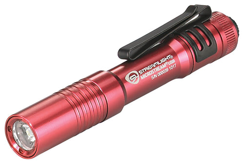 MicroStream Streamlight USB 250-Lumen 1150-Candela EDC Ultra-Compact Flashlight with Rechargeable Battery, Clear Retail Packaging, Red