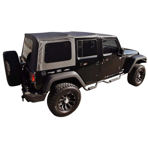 Rampage Products Replacement Rampage Factory Soft Top | Sail Cloth, Black Diamond Color with Tinted Windows | 99935 | Fits 2007 - 2010 Wrangler JK 2-Door
