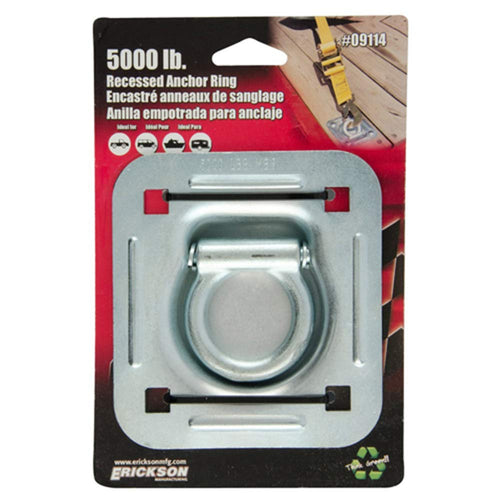 5000 Lb. ERICKSON MANUFACTURING Recessed Anchor Ring (9114), Qty 1
