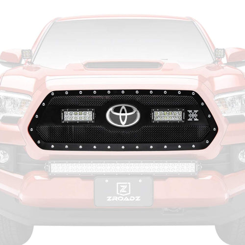 Torch Grille 2018-2022 Tacoma, Black, 1 Pc, Insert, Chrome Studs with (2) 6" LEDs, Does Not Fit Vehicles with Camera - PN #6319511
