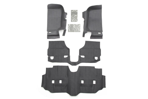 Jeep Bedtred - Bedrug | 2007 - 2010 Jeep Wrangler JK UNLTD 4 Door, Front Floor Liners (Includes Heat Shields) | Grey - 4 pc. | BTJK07F4