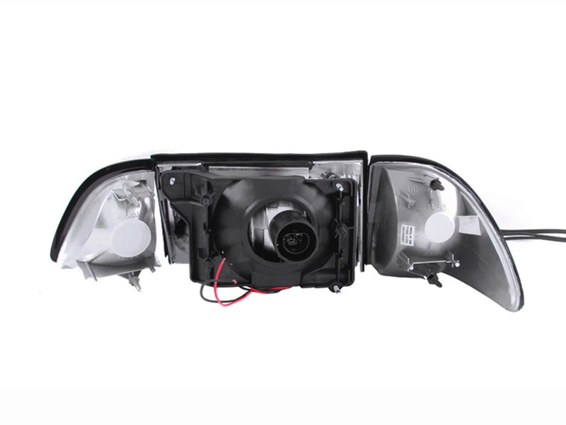 Ford Mustang Anzo USA 121192 Black Crystal w/Corner/Inner Corners Headlight Assembly - (Sold in Pairs)