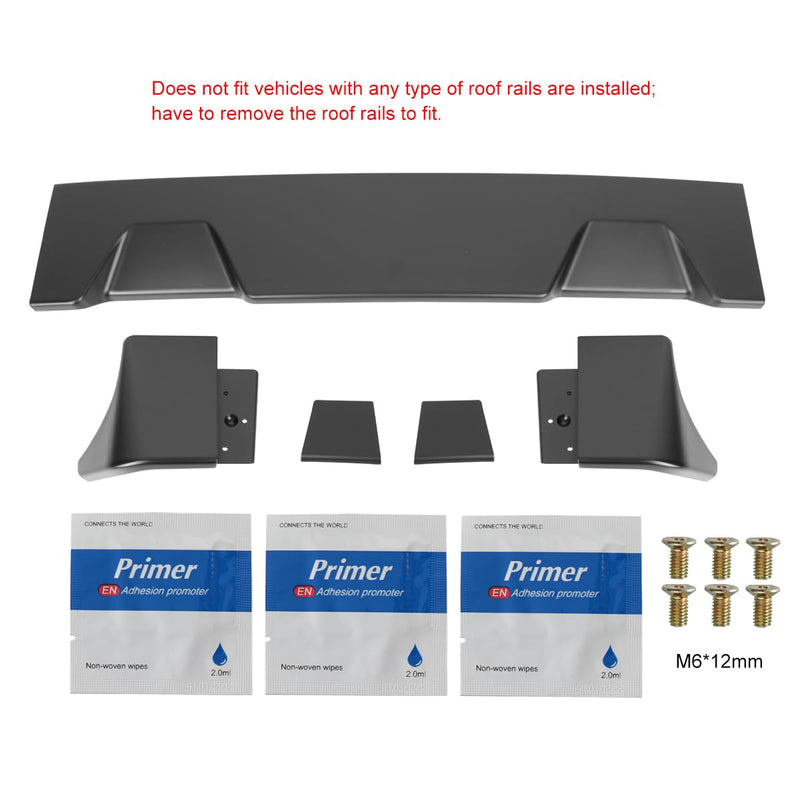Matte Black ABS Cab Roof Spoiler Spec-D Tuning for 2014-2017 GMC Sierra 1500 Models