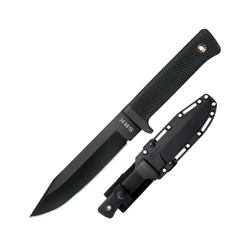 Cold Steel 6" SRK SK-5 Clip Point Razor-Sharp Blade 4.75" Durable Kray-Ex Handle Tactical Fixed Blade Knife, Blister Pack