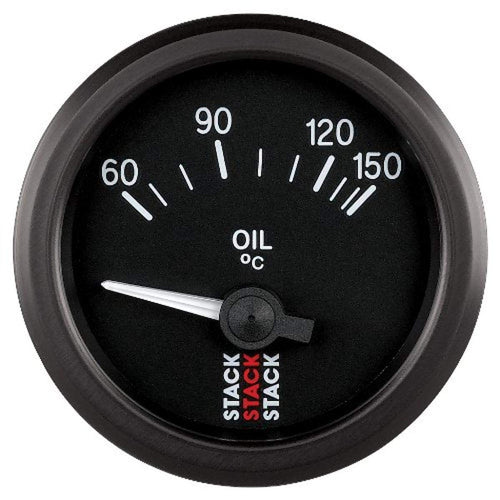 Stack 52mm Black ST3209 M10 Male 60-150°C Electric Oil Temperature Gauge