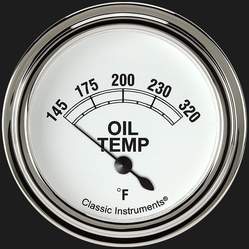 Classic Instruments Classic White CW228SLF 2 5/8" Oil Temperature Gauge