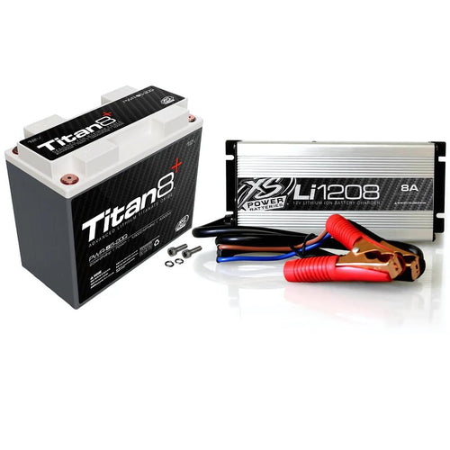 XS Power 1335 Amp PWR-S5-20QCK Lithium Battery with M6 Terminal Hardware - Group 20/20L 12 Volt 6Ah 670CA Deep Cycle LTO Powercell for Car Audio Stereo and Performance Racing Cars with IntelliCharger