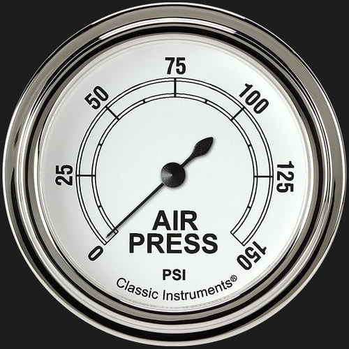 Classic Instruments Classic White CW318SLF 2 5/8" Air Pressure Gauge 150 PSI Electric