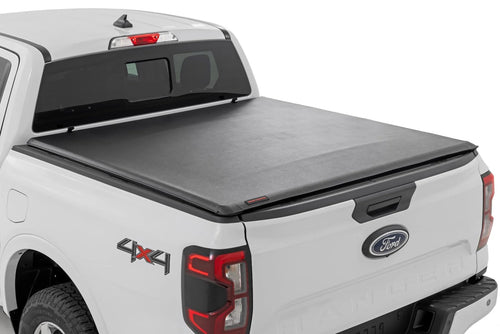 Soft Roll Up Rough Country Truck Bed Tonneau Cover for Ford Ranger (2024-2026) - Fits 5' (60") Bed, Weather-Resistant, Roll Up Bed Cover