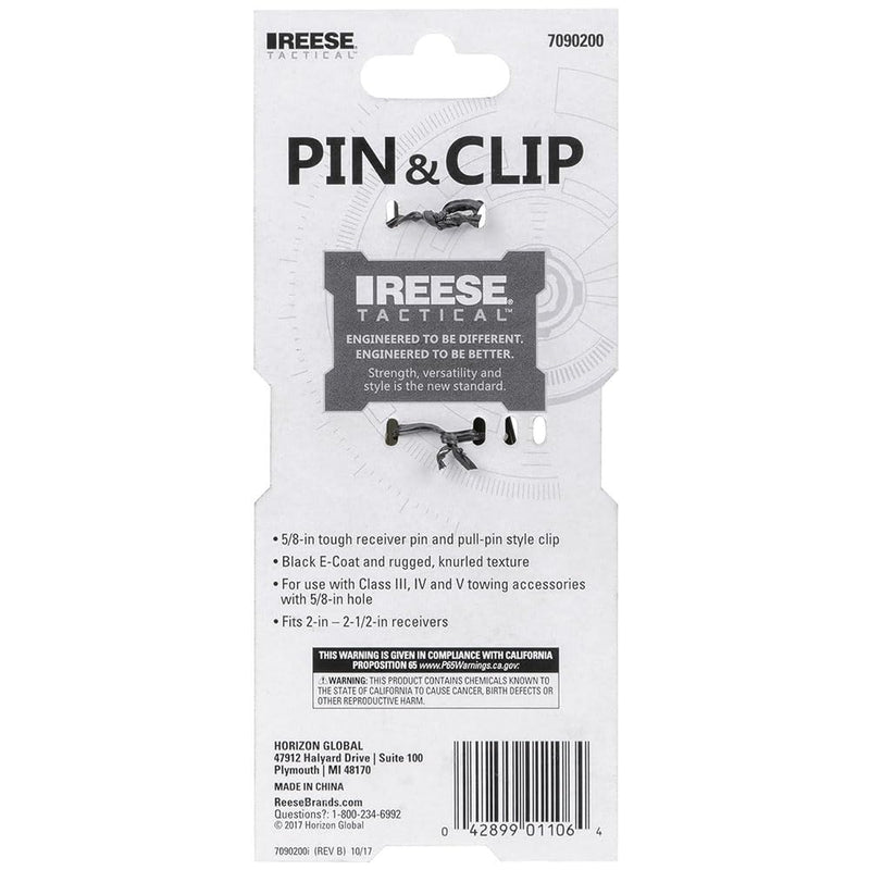 Black Tactical E-Coat Reese Pin and Clip