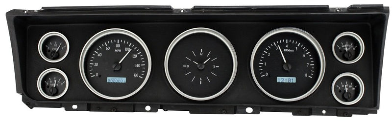 Dakota Digital VHX-67C-IMP-K-W 67 Chevy Impala Analog Dash Gauges Black Alloy White