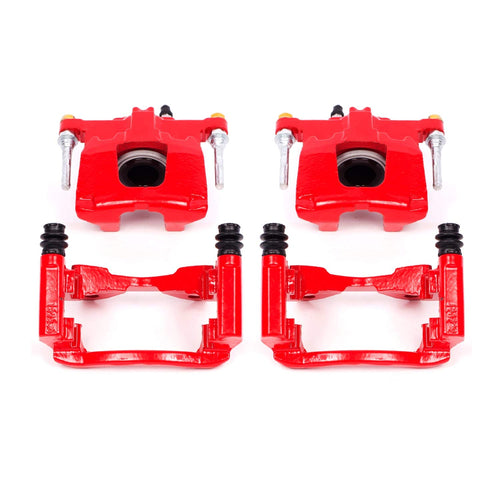 Power Stop S5046 Pair of Rear High-Temp Red Powder Coated Calipers For 2007 - 2011 Dodge Nitro | 2008 - 2012 Jeep Liberty | 2007 - 2017 Jeep Wrangler