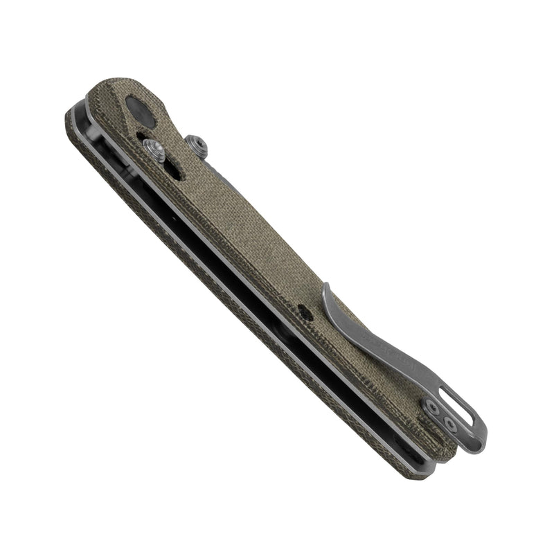 Kershaw Pocket Knife Bel Air, Olive Design, 3.05 Inch Stainless Steel Clip Point Blade, EDC with Assisted Opening, Reversible Carry, USA Made, Everyday Carry Pocket Knife for Men and Women