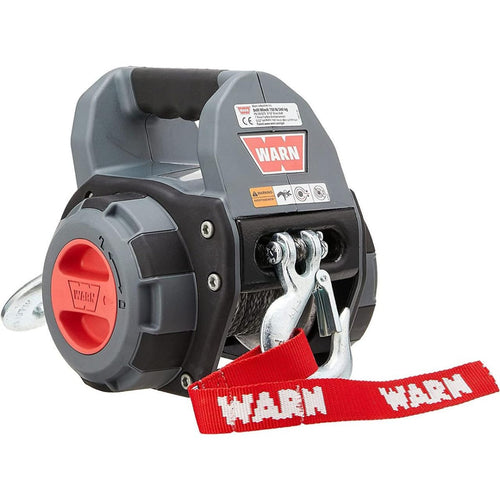 750 lb WARN Drill Winch – Portable Pulling Winch with Synthetic Rope | Drill-Powered Operation | Lightweight, Compact Design with Hook & Controls | Ideal for Trailers, ATVs, UTVs.