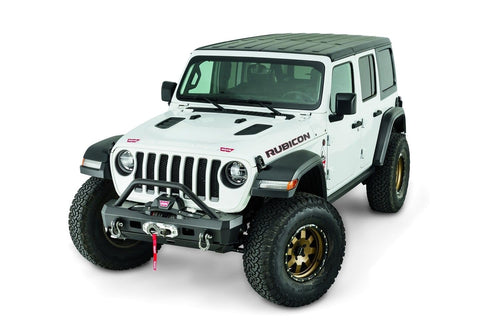 Elite Series WARN Stubby Front Bumper for Jeep JL Wrangler, with Grille Guard Tube