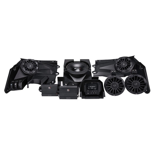 Stage 5 MB Quart 1800 Watt Can Am X3 Tuned, Premium Complete Audio Car Speakers Sound System Utility Terrain Vehicles, Off Road, Black