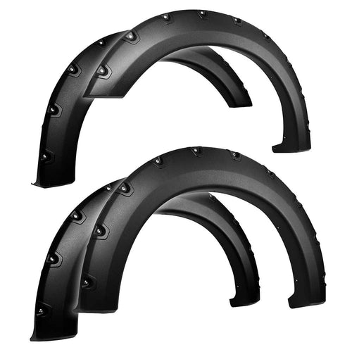Tyger Auto Fender Flare Compatible with 2004-2008 F-150 Ford (Exclude Heritage); 2006-2008 Lincoln Mark LT Fleetside, Rough Textured Black Bolt-Riveted Style 4pc | TG-FF8F4017