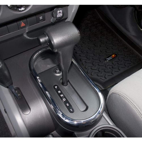 Transmission Shifter Trim Rugged Ridge for Jeep Wrangler JK | Thermoplastic Olefin (TPO), Chrome | 11156.02 | Fits 2007-2010 Jeep Wrangler JK