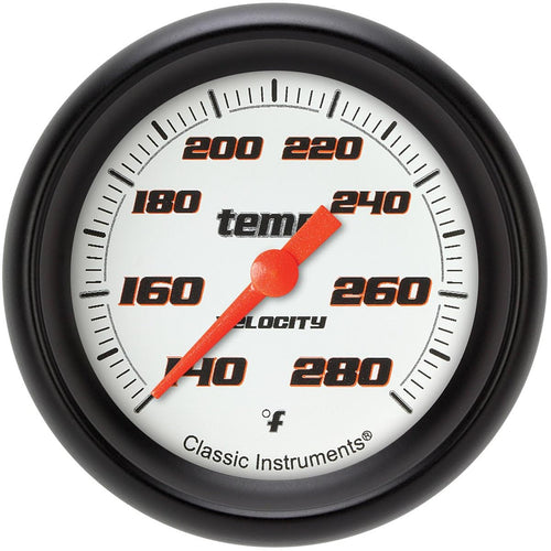 Velocity White Classic Instruments VS326WBPF-04 2 5/8 in Water Temperature Gauge 1/4