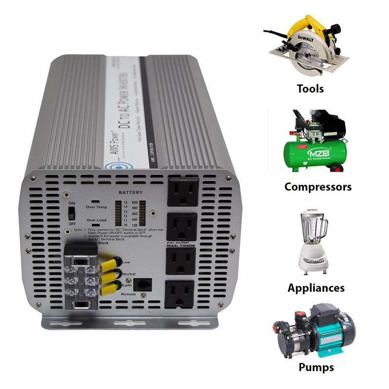 5000 Watt AIMS 12 Volt DC Power Inverter