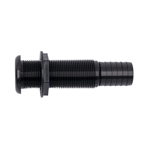 1-1/8 Inch T-H Marine Straight Thru-Hull Fittings - UV-Stabilized Virgin Material for Marine Plumbing - Secure Hose Barb for Livewell and Drain Systems - OEM and Aftermarket Rigging - Extended Length