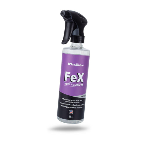 Maxshine Iron Remover & Wheel Cleaner FEX, 16oz, Unscented Liquid | Contaminant Removal, Safe for Paint, Wheels, Chrome | Visible Action for Automotive Detailing