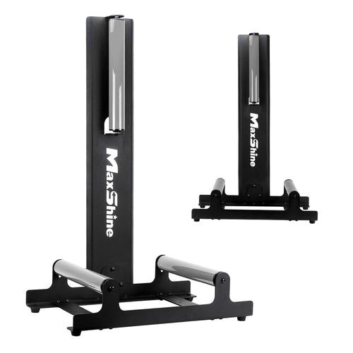 Maxshine XL Wheel & Rim Universal Detailing Rolling Stand (Black) | 360° Rotating Tire Stand for Car Detailing, Wheel Wash, Ceramic Coating & Tire Shine | Heavy-Duty Rim Detailing Roller Stand