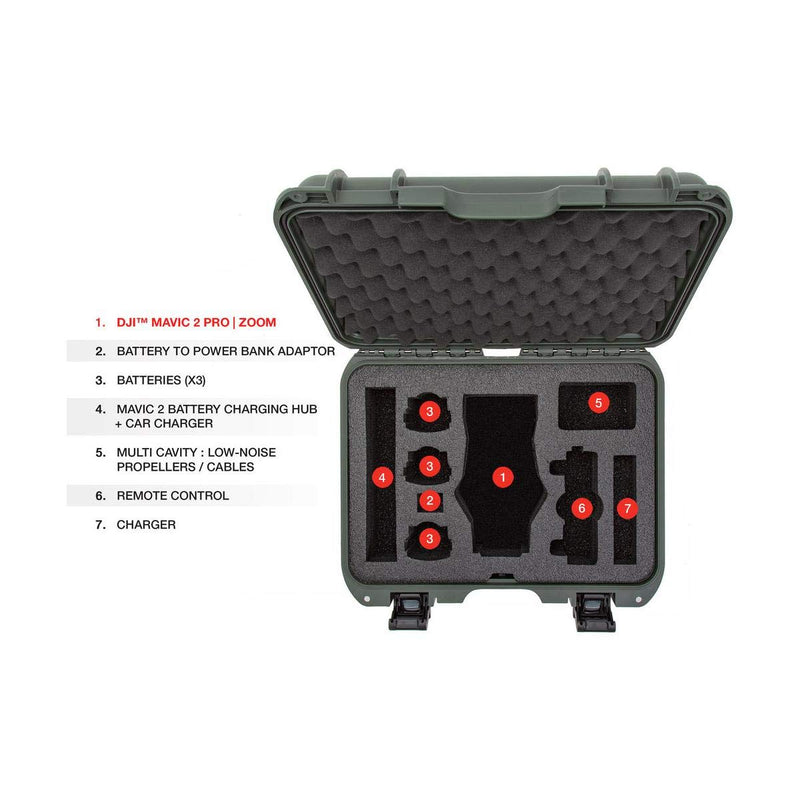 Nanuk Hard-Shell 920 Carrying Case with Foam Insert for DJI Mavic 2 Pro and Zoom, Olive