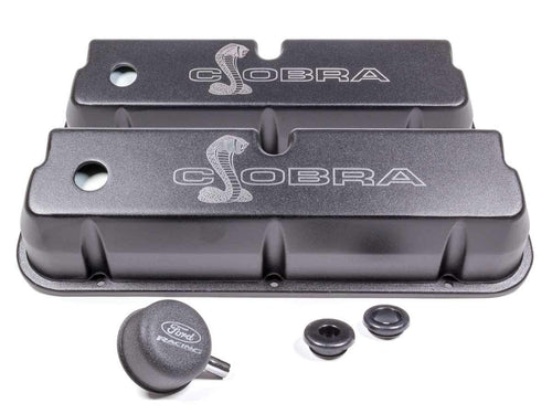 Cobra Logo Ford Racing M-6582-LE302SBK Black Valve Cover with SBF
