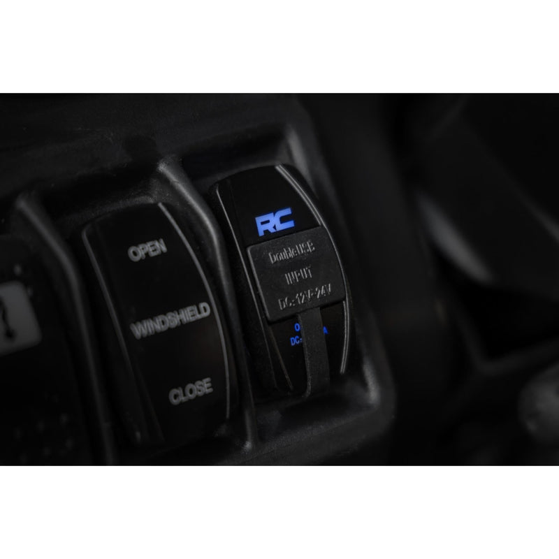 USB Switch Rough Country Insert, 2"x1" with Logo - Blue Back Light