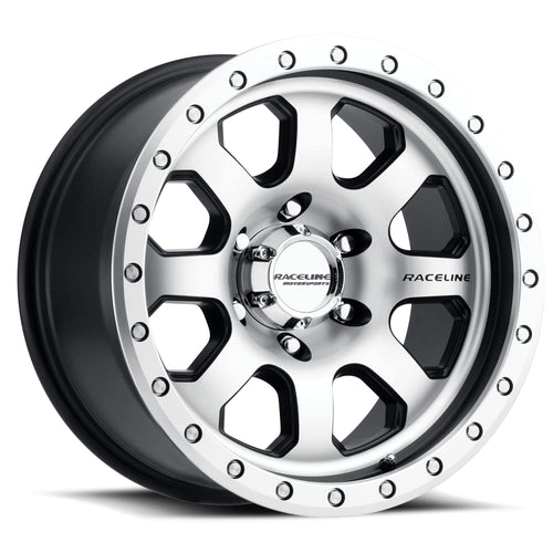 Wheels Raceline 929M AVENGER Black W/Machined Finish 17X9"5X5 Bolt Pattern -12mm Offset/(4.5"B/S) 8 Spoke Aluminum Passenger Car Wheels, Full Size Replacement Black Car Rims