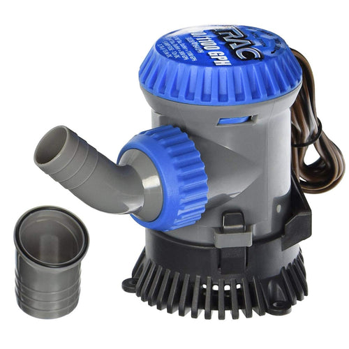 800 / 1100 GPH TRAC-Outdoor Products Bilge Pump - Ideal for All Watercraft - Designed for Easy Installation and Retrofitting (69301), Multi-Color