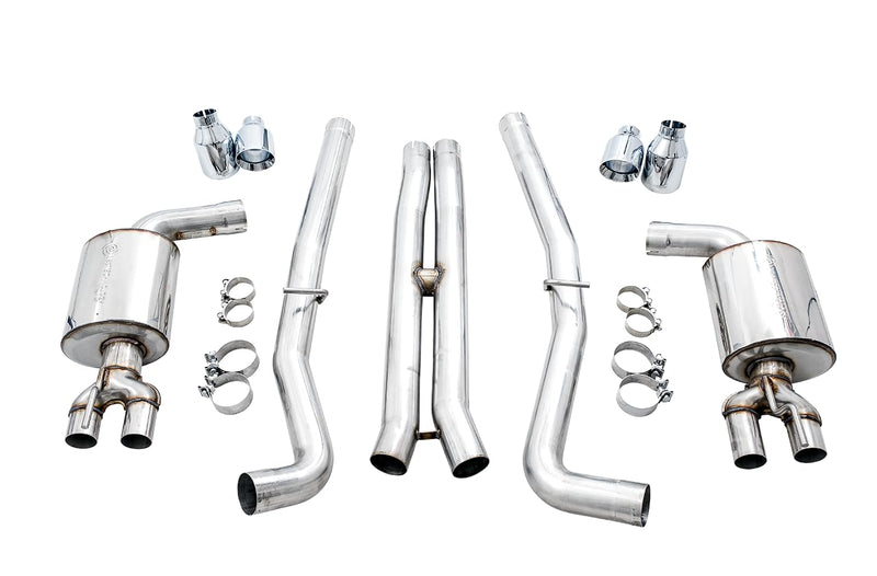 Dodge Challenger AWE Tuning 2015+ 6.4L/6.2L Non-Resonated Touring Edition Exhaust - Quad Silver Tips