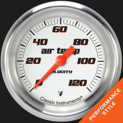 Velocity White Classic Instruments VS399WAPF 2 5/8" Outside Air Temperature Gauge Full Sweep