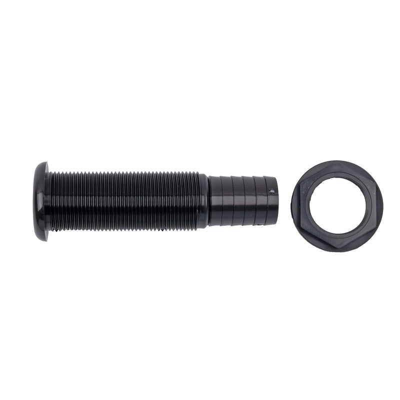 1-1/8 Inch T-H Marine Straight Thru-Hull Fittings - UV-Stabilized Virgin Material for Marine Plumbing - Secure Hose Barb for Livewell and Drain Systems - OEM and Aftermarket Rigging - Extended Length